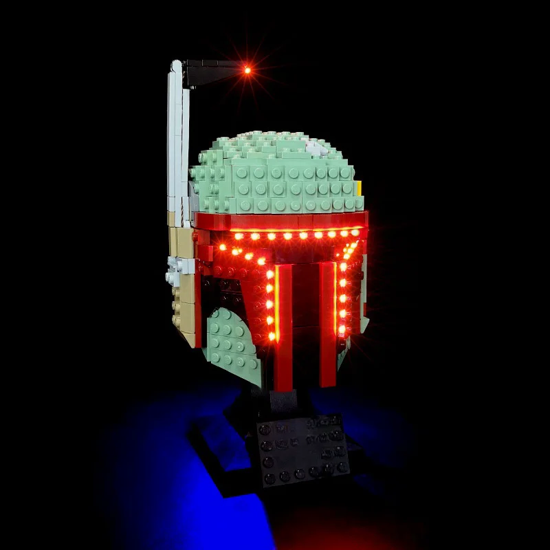 مجموعة إضاءة LED LYBMTWF لـ 75277، متوافقة مع طراز خوذة Boba Fett، مجموعة الإضاءة فقط لا تشمل مجموعة مكعبات البناء