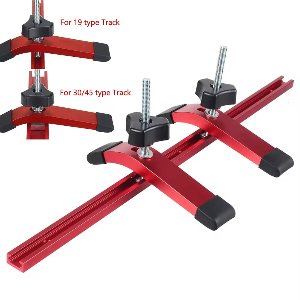 T-Track Hold Down Clamp Woodworking Chute Rail Table Saw Clamps High Strength Aluminum Alloy for Routers Drill Presses CNC