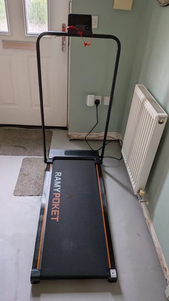 RAMYPOKET Treadmill For Home Use Foldable With Incline 12% App Control & Three Window LED Display 1-12km/h 150kg Compact Walking Pad photo review