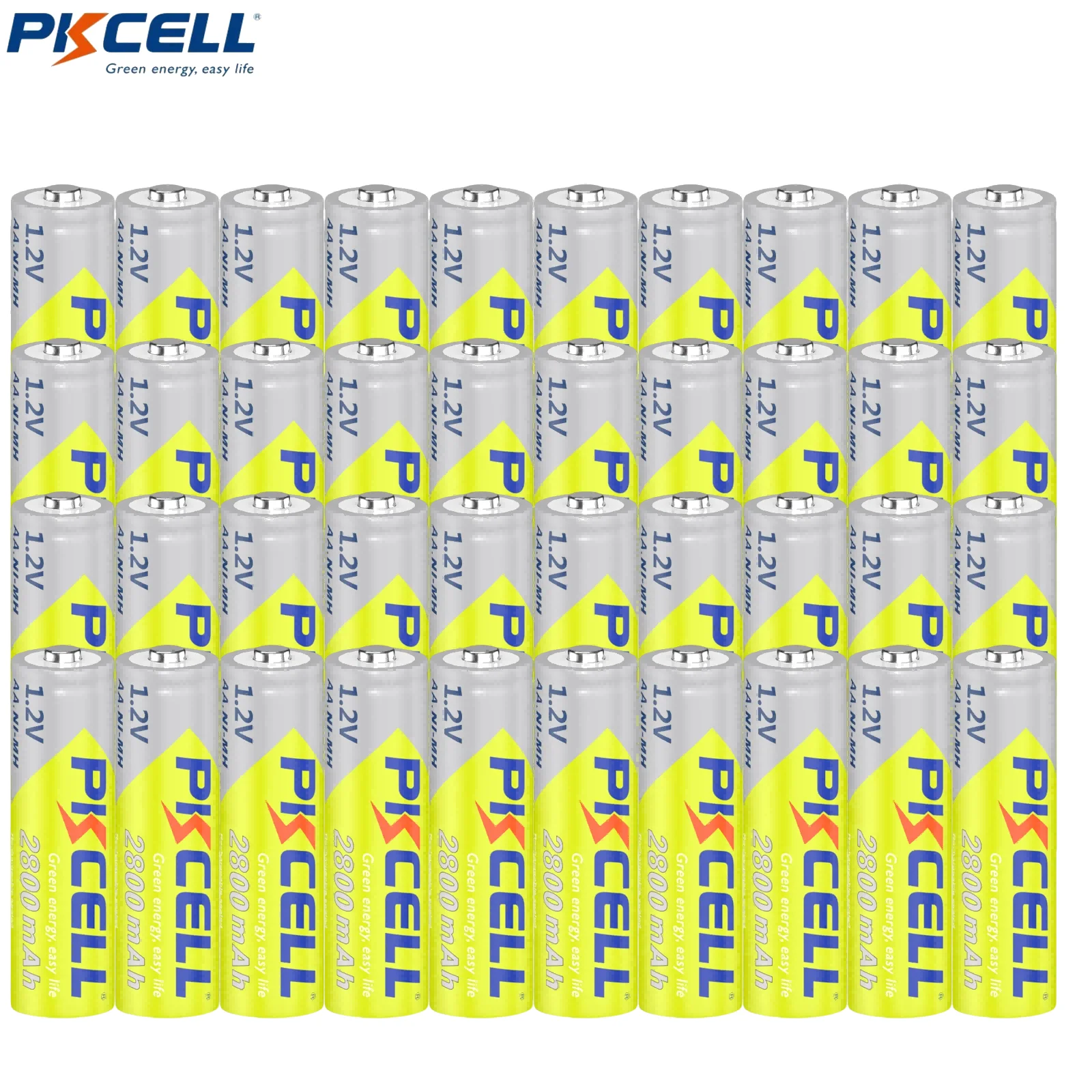 40-Counts AA 1.2V Rechargeable Battery 2A 2800mah Long-lasting Rechargeable Pilas Batteries For Cordless Phones