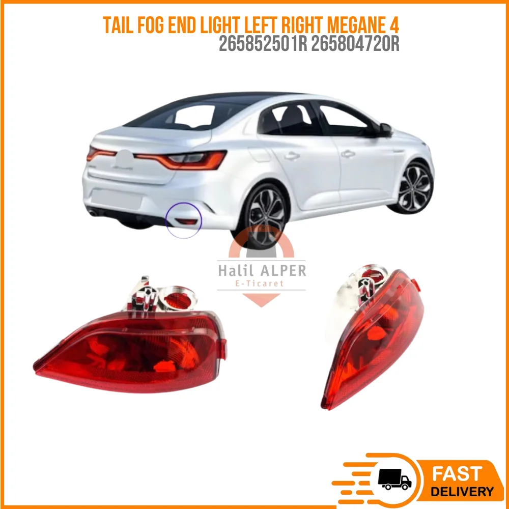 For Rear Bumper Tail Fog End Light Lamp Lens Reflector Left and Right Side Renault Megane MK4 HB Oem 265852501R 265804720R