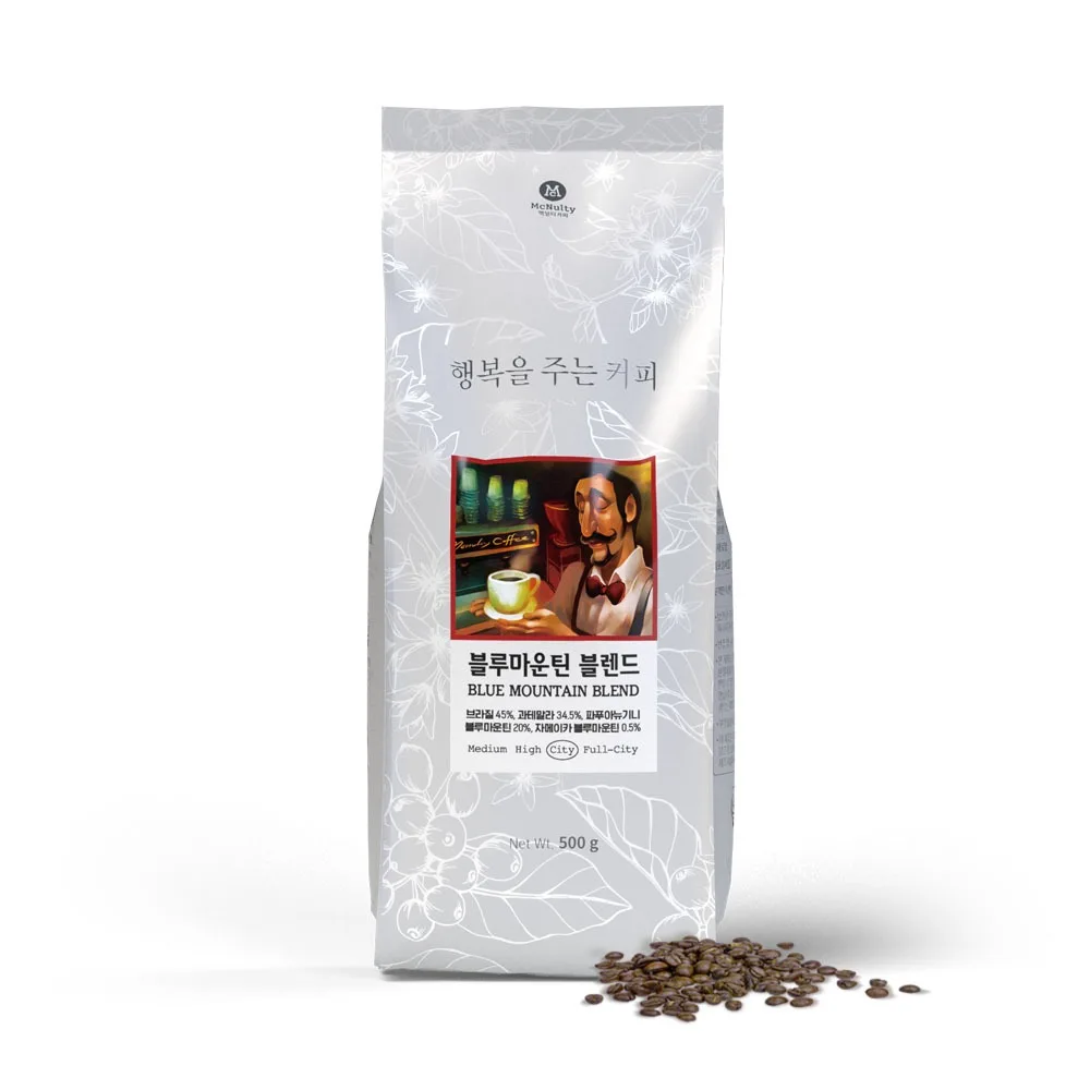 500g coffee Blue Mountain blend beans giving McNoutty happiness