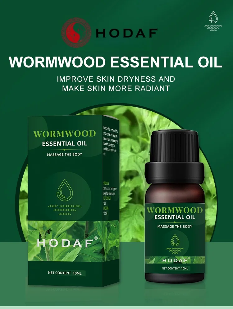 HODAF Mugwort Essential Oil—Body Massage Oil, Moisturizing, Aromatherapy, Brightening, Smoothing, Body and Face Skincare, 10 ml