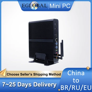 EGLOBAL Fanless Mini PC Intel I7 10710U 10510U แล็ปท็อป Windows 10 2 * DDR4 M.2 NVMe + Msata + 2.5 ''SATA คอมพิวเตอร์ส่วนประกอบ