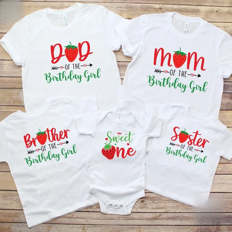 Kids Birthday Girl T-shirt Family Shirts Matching Family Outfits Tshirt Kids Party Custom Name T-shirt Clothes for 2 3 4 5 Year