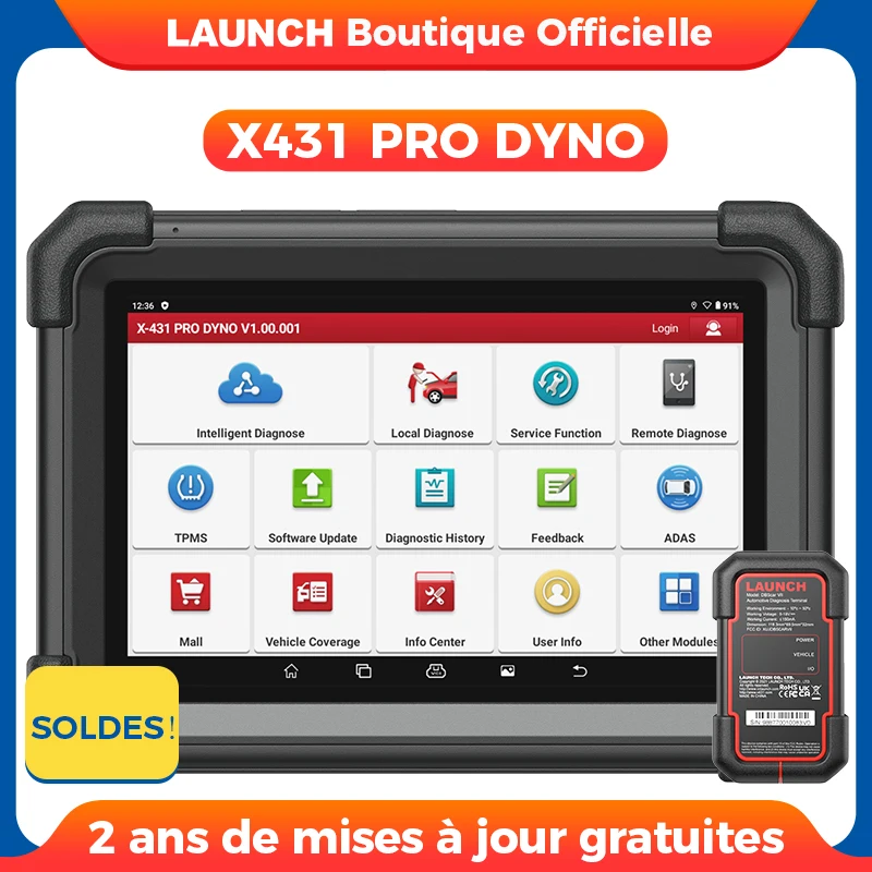 Outil de diagnostic auto LAUNCH X431 PRO DYNO - Scanner OBD2 Autoscanner avec mises à jour gratuites 2 ans