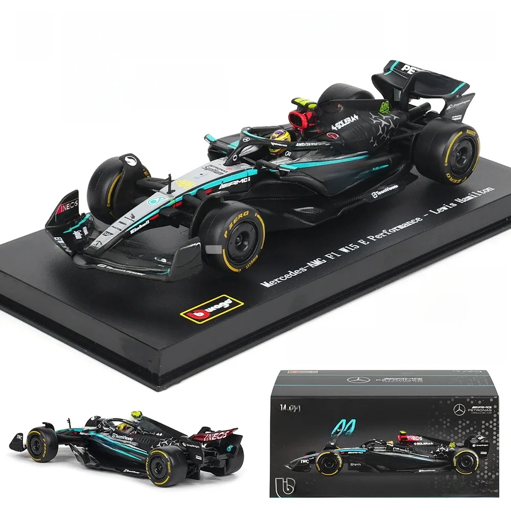 Bburago 1:43 Mercedes-AMG Petronas F1 Équipe W15 2024 # 44 Hamilton # 63 George Russell alliage voiture moulé sous pression modèle jouet à collectionner