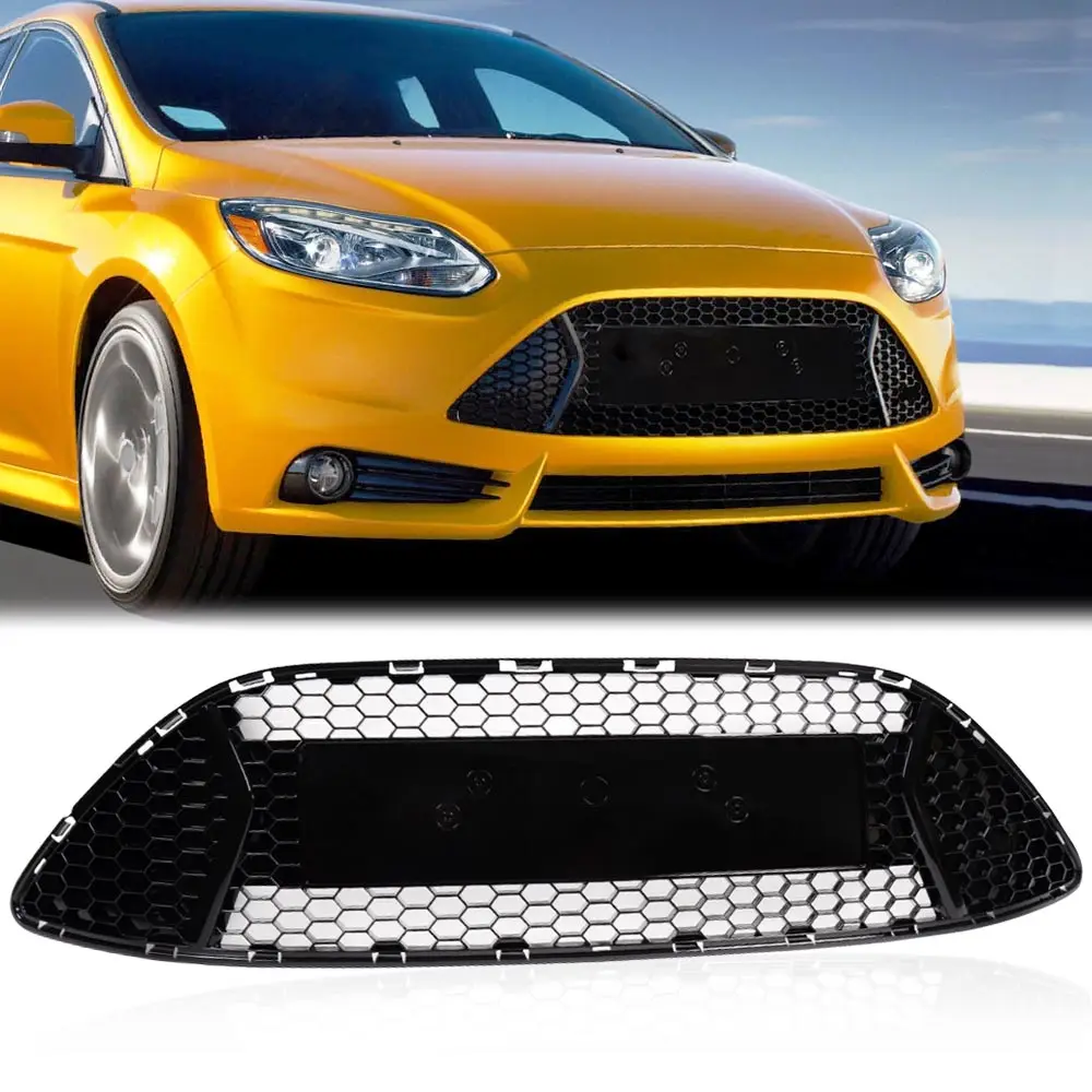 

Центральная сетчатая решетка переднего бампера, сотовая решетка, подходит для Ford Focus 2013-2014, прочный, водонепроницаемый, снегозащитный, пылезащитный, с защитой от ультрафиолета