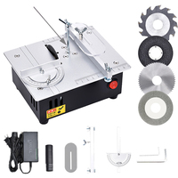 7-Speed Mini Table Saw with 4 Blades 0.1-15 mm Height Adjustable Portable Precision Table Saw for DIY Woodworking Projects