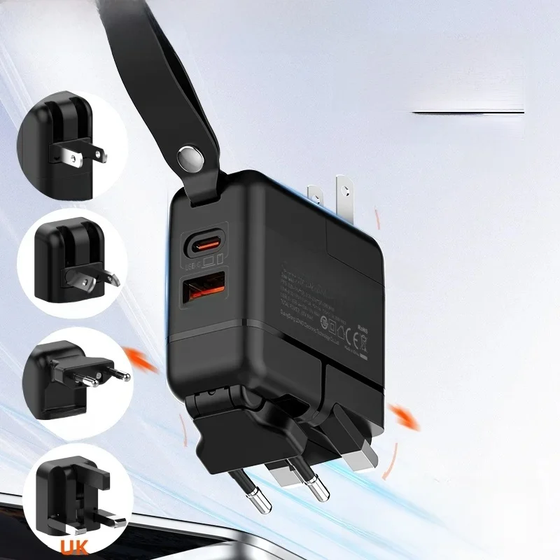 LDNIO GaN 65W Szybka ładowarka typu C Uniwersalny adapter podróżny z wtyczką US EU UK AUS Uniwersalna przenośna ładowarka USB do podróży — zdjęcie produktu 7
