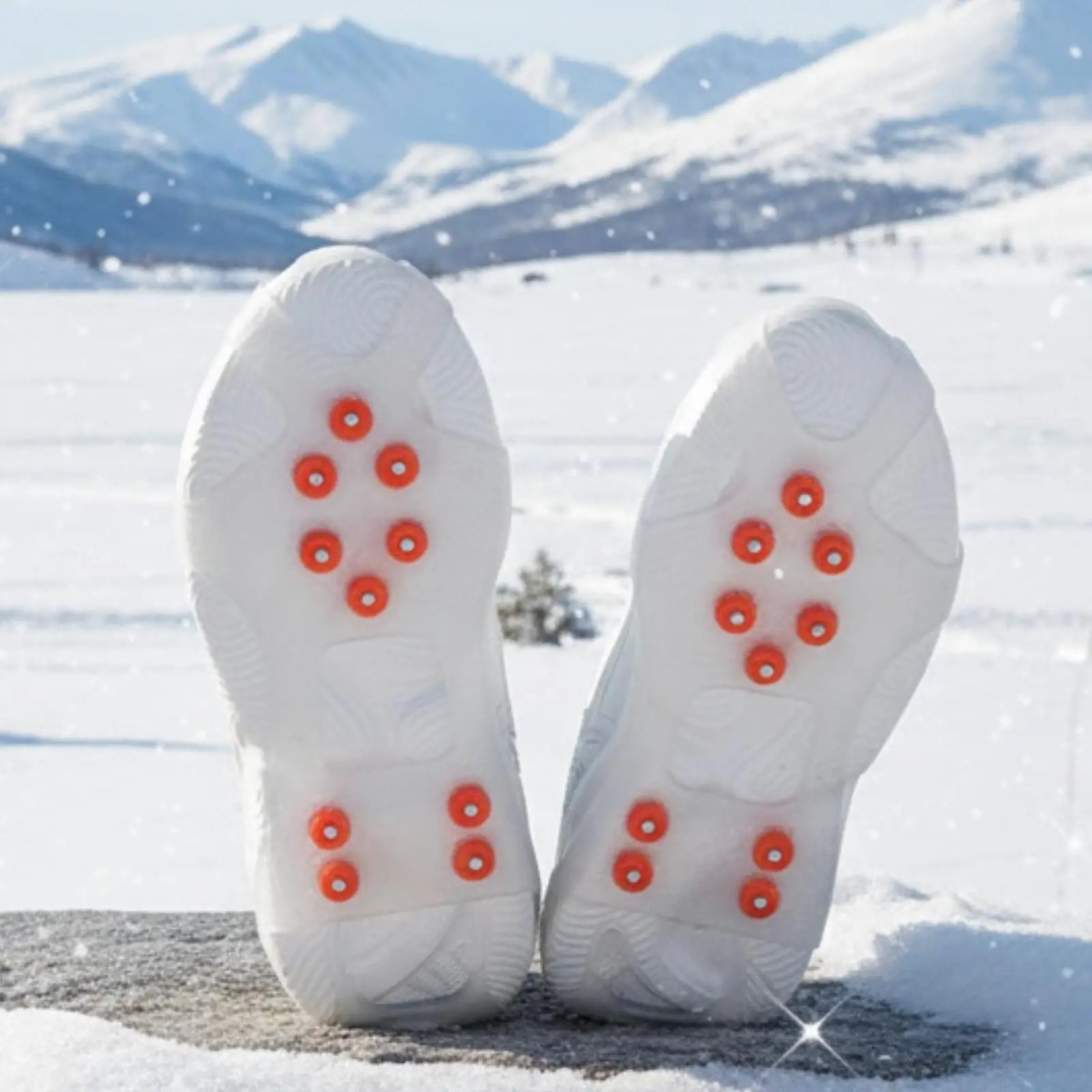 1 par de tacos para hielo, empuñaduras antideslizantes de tamaño Universal con picos de acero para zapatos y botas, picos para zapatos para escalar, senderismo en invierno