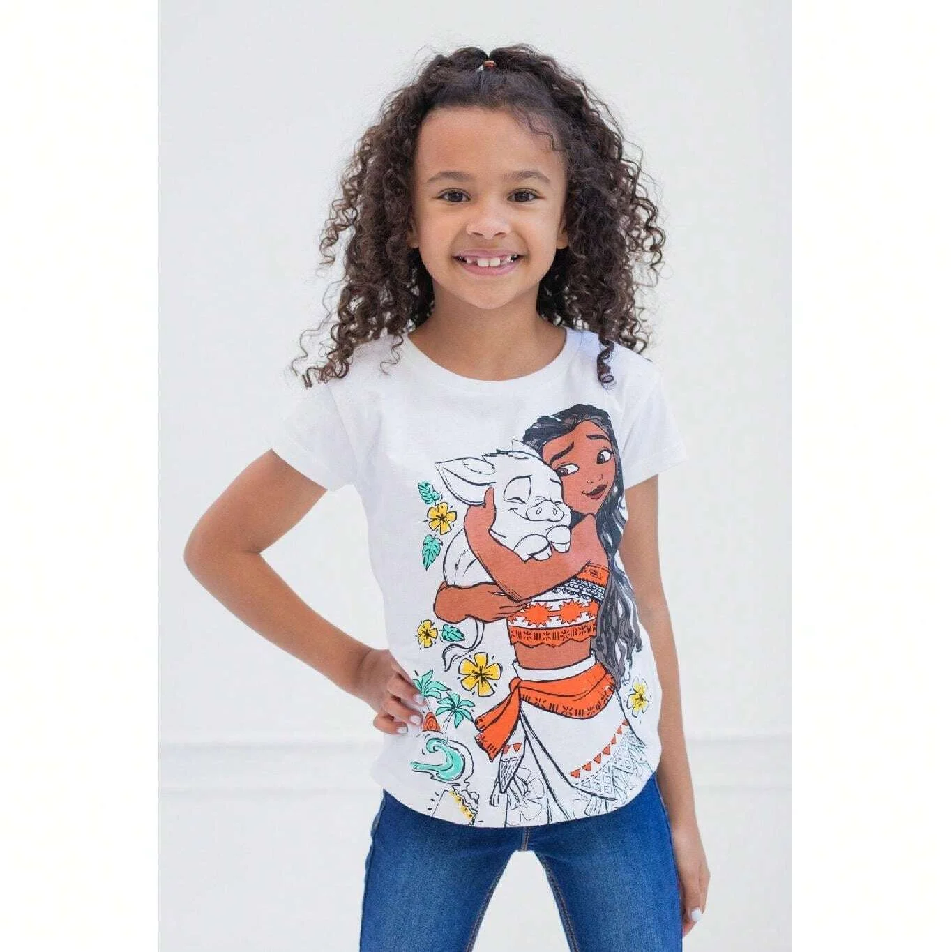 Summer Disney Princess Graphic Short Sleeve T-Shirt Cute Girl 3D Printed Children's/Adult Casual Crew Neck Short Sleeve