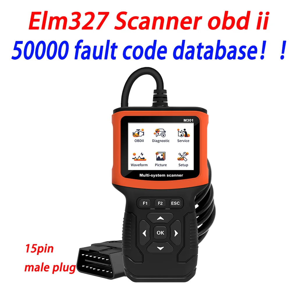 

M301 Elm327 Scanner obd2 Diagnostic Tools Car Fault Detector for Time Test obd ii eobd Code Reader Automobile Tool