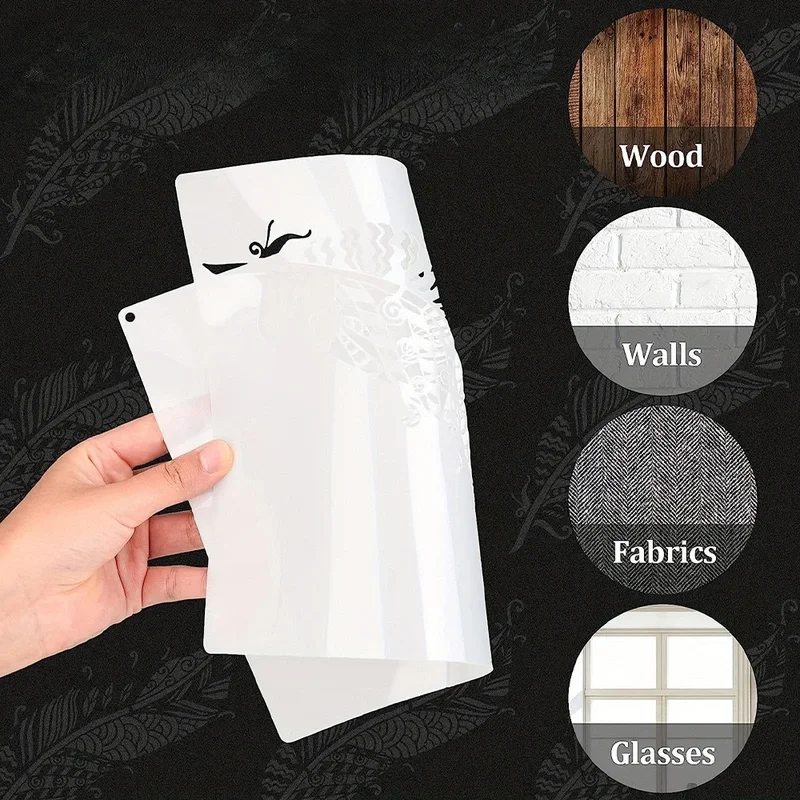 1 قطعة 11.8 × 11.8 بوصة عيد الميلاد نمط اللوحة الاستنسل قابلة لإعادة الاستخدام قالب PET DIY بها بنفسك الحرفية جدار الخشب النسيج الديكور