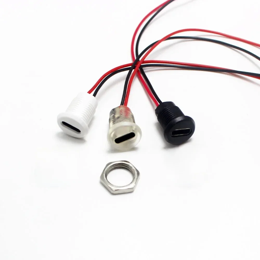 Connecteur USB-C 2 broches type-c, écrou de verrouillage étanche, montage sur panneau TPC, port jack de charge rapide étanche, 1 à 10 pièces