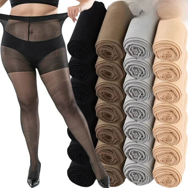 1/4 pièces 0D bas femmes couleur de peau collants résistant à la déchirure Anti-noyau crochet fil collants chaussettes noires mince Ultra mince Leggings