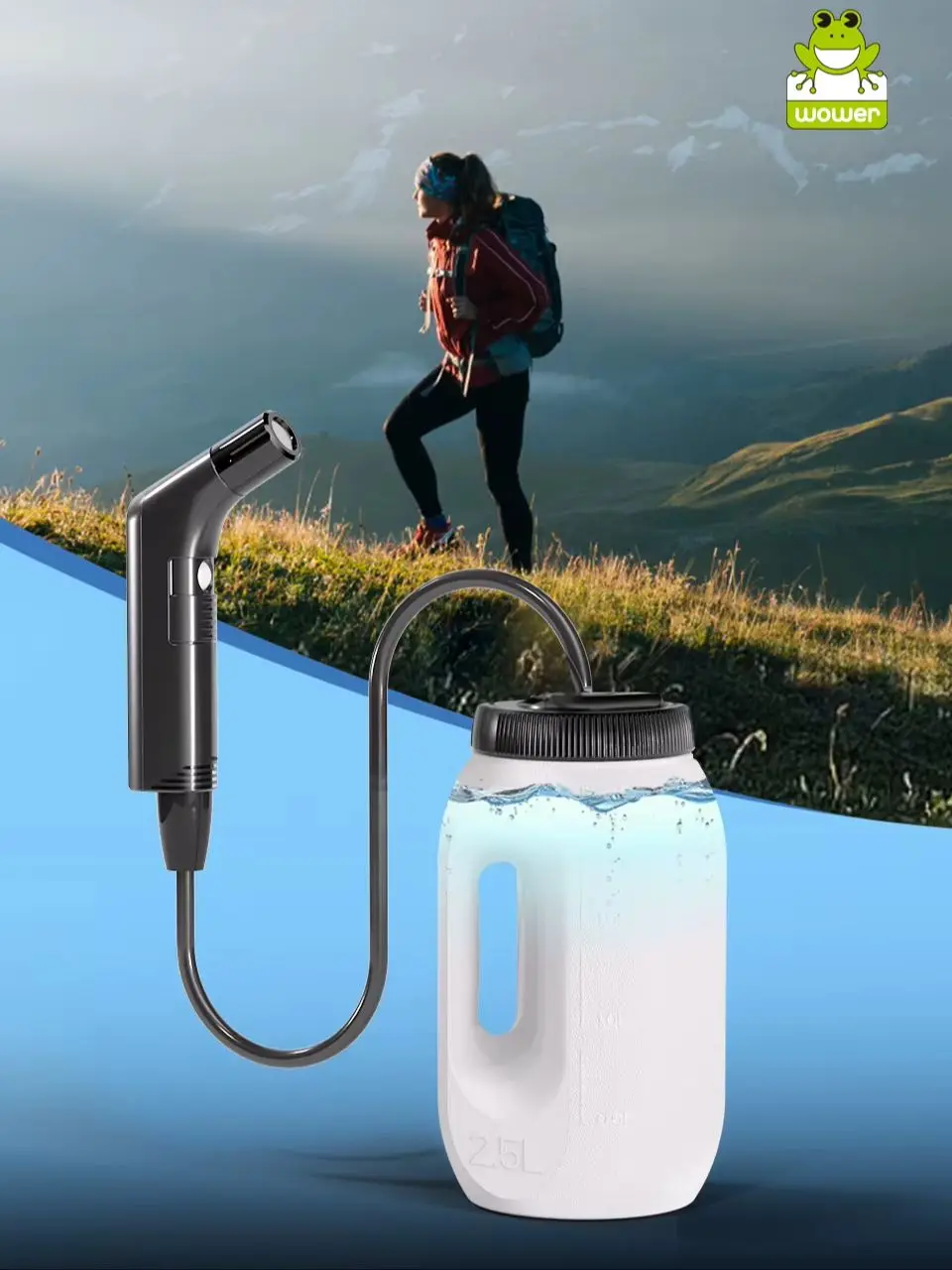 2.5L Portable Electric Bidet Rechargeable Shataf Hand Bidet Butt Sprayer for Personal Hygiene Cleaning Travel Camping Bidet