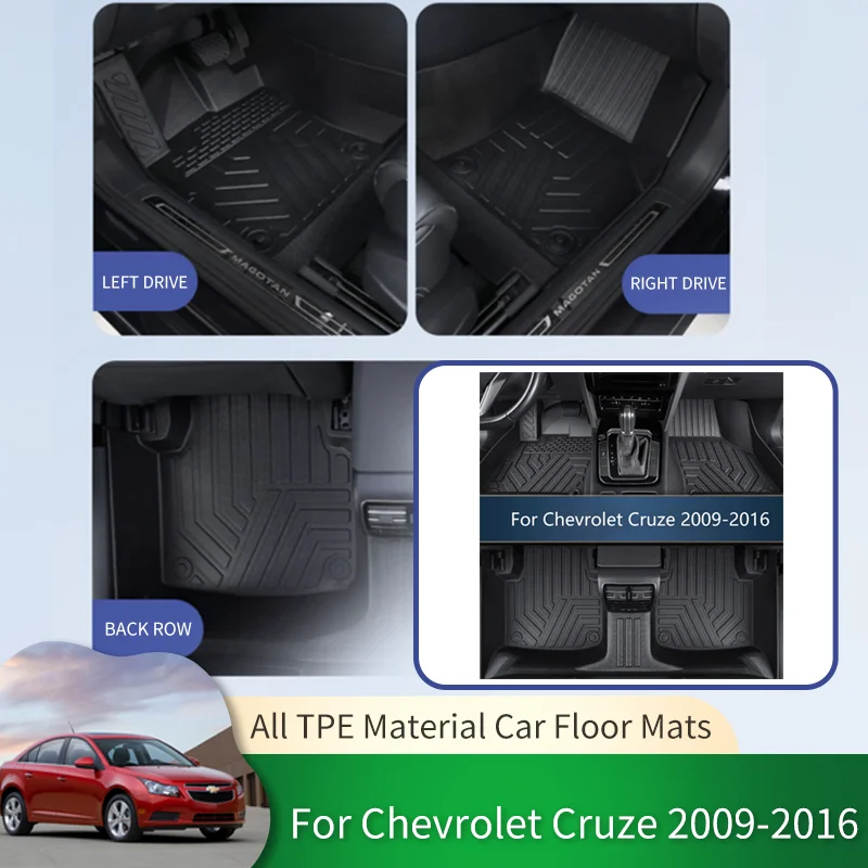 for Chevrolet Holden Cruze J300 2009~2016 Full Surround TPE Car Waterproof Non-slip Floor Mats Protective Liner Foot Pad Carpet