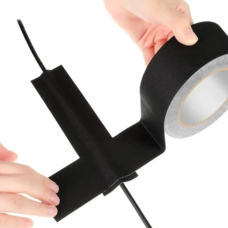 30 jardów Premium Heavy Duty Gaffer Tape Nieodblaskowa uniwersalna wodoodporna taśma podłogowa do przewodu elektrycznego Czarna taśma Gaff — zdjęcie 2