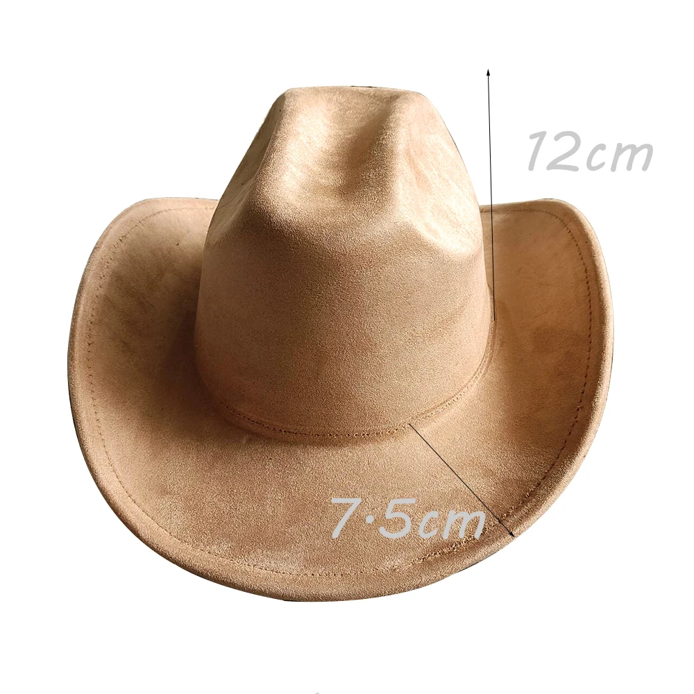 Suede cowboy hat camel small brim top hat unisex double concave suede jazz hat riding hat party hat 카우보이모자