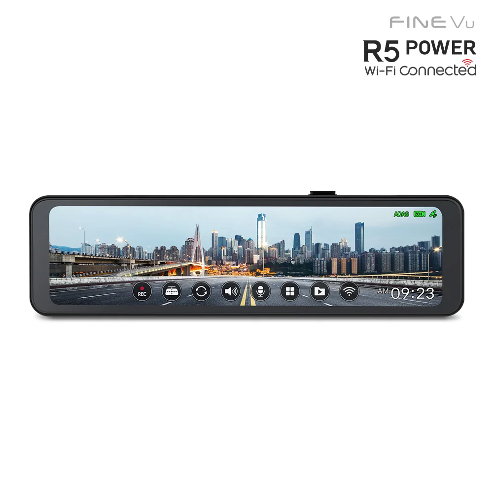 [100 billion Festa] [Indoor Type] Finevu R5 POWER Wi-Fi Room mirror black box dash cam 2 channel Q/F 26cm large screen