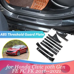 Welcome Pedal for Honda Civic 10th Gen FE FC FK 2016~2021 Door Sill Scuff Threshold Guard Plate Anti-scratch Sticker Accessories