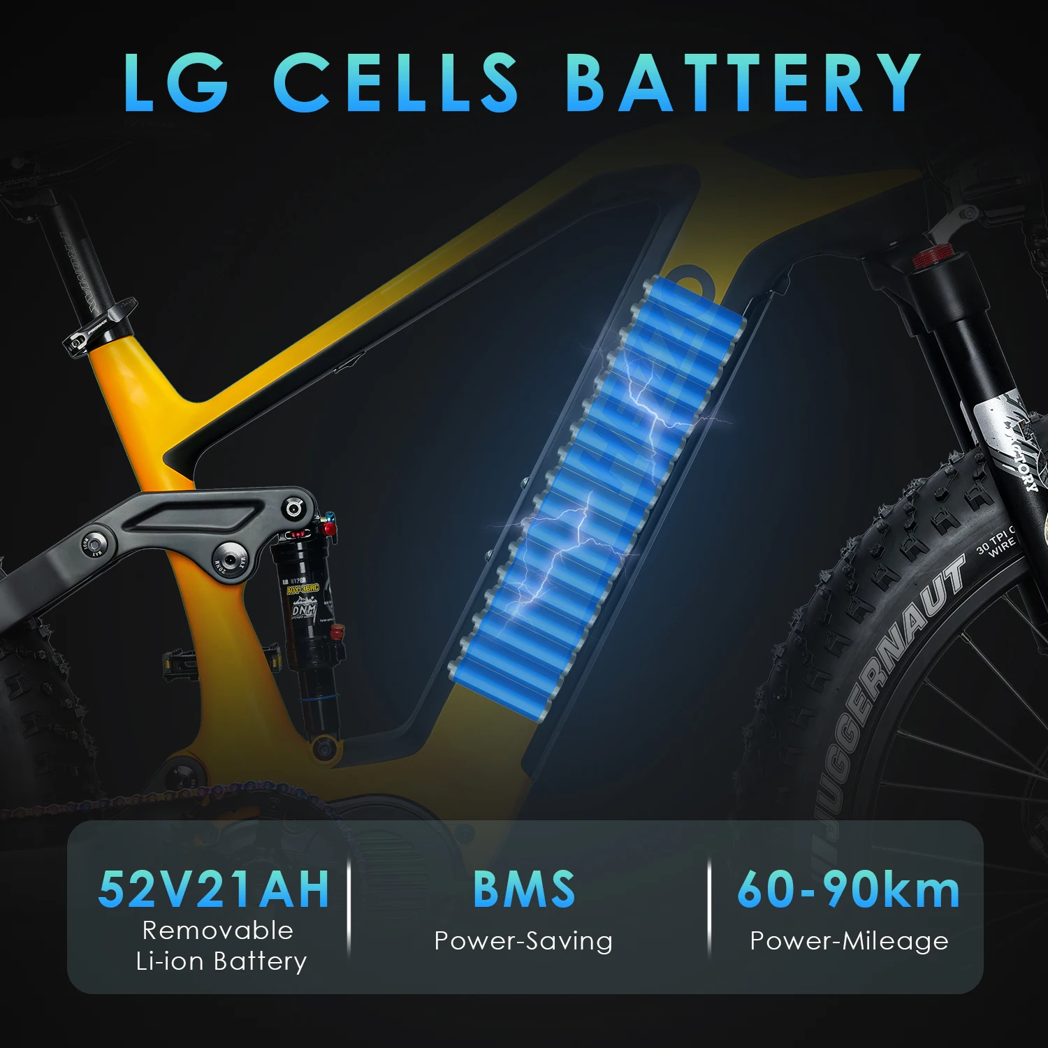 HEZZO Carbon Fiber Ebike 52V 1000W Bafang M620 Middrive Electric Bicycle 21Ah LG 50Kmp 26X4.8\