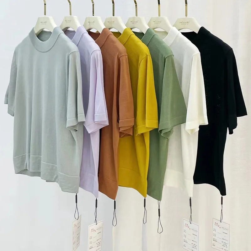 merino wool short sleeve women shirt spring yellow top tshirt womens shirts for summer tees woman green clothes streetwear style