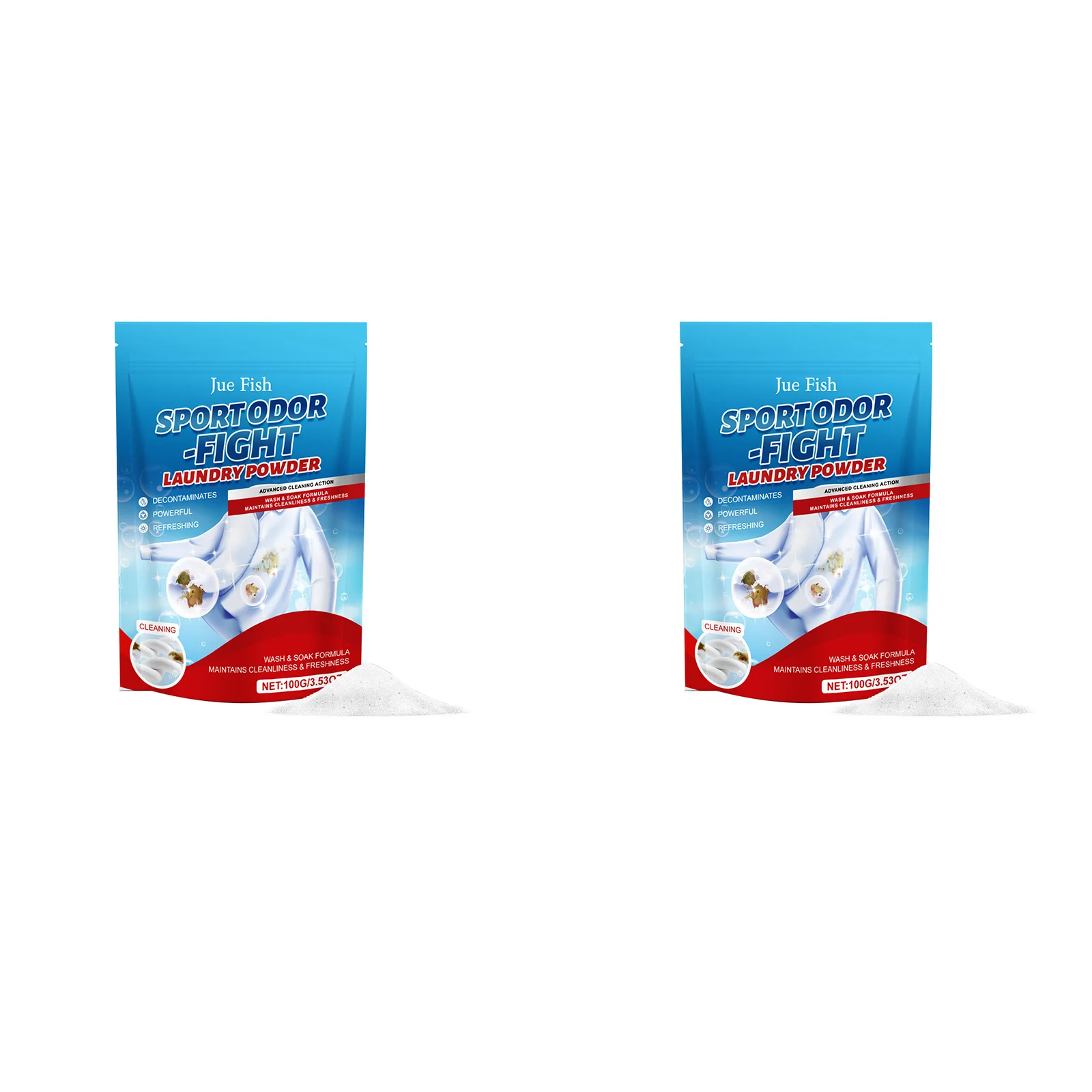JUE FISH Laundry Washing Powder Gentle Stain Remover Fresh Scent Powerful Cleaning Oil Stain Low Foam Easy To Rinse Protect Color view 8