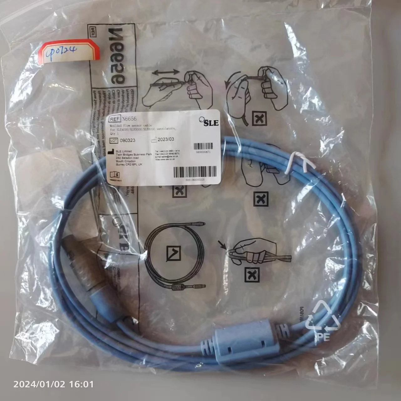 

New Original N6656 Flow Sensor cable for SLE4000 SLE5000 SLE 6000 Ventilator