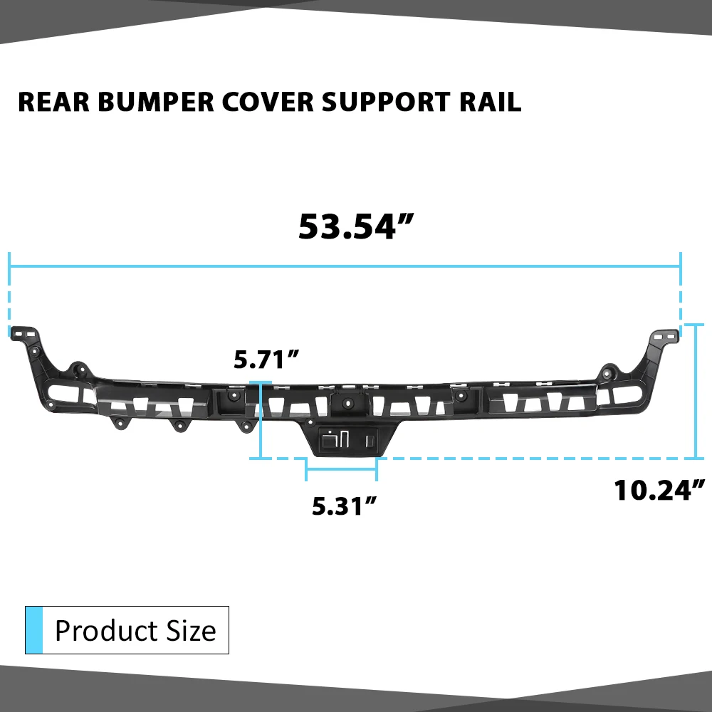 Binario di supporto per copertura paraurti centrale posteriore auto 68244459Ab adatto per Jeep Compass 2017-2019 3112200462 68244459Ab, 68244459Aa Nero