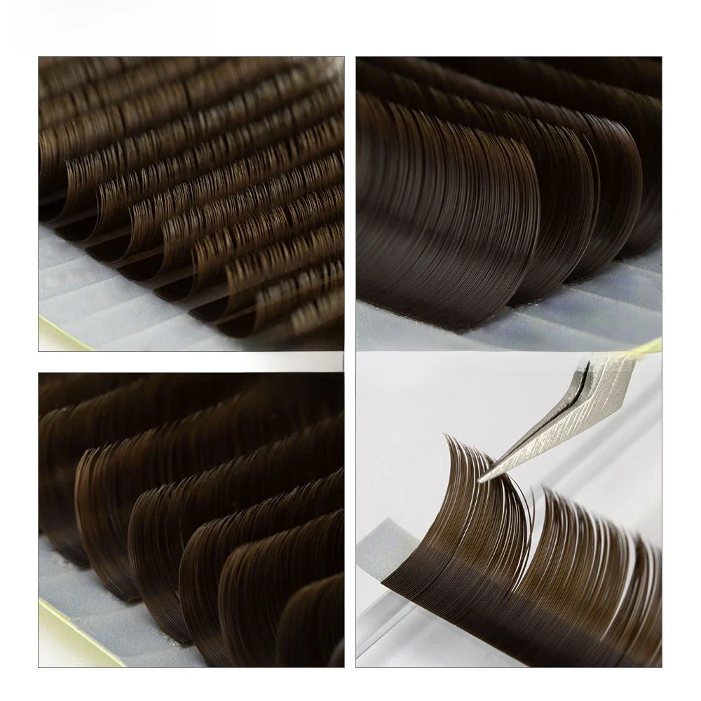 Brązowe indywidualne przedłużanie rzęs Wszystkie rozmiary rzęs Kolorowe rzęsy Premium C/D Curl Lashes Taca WSZYSTKIE Cilios Abonnie — zdjęcie 2