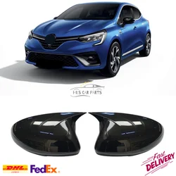 Bat Mirror Cover for Renault Clio 5 V 2019-2022 Car Accessories Piano Black Tuning Auto Sport Bat Man Side Design Body