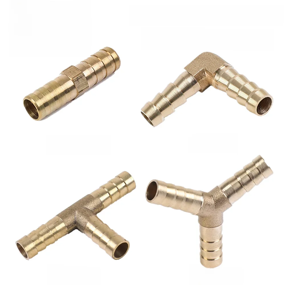 Raccord de tuyau en laiton, coude droit en forme de T Y, adaptateur de connecteur 2 à 3 voies pour tuyau de 4mm à 19mm 8/10/14/16mm, réduit le Tube en cuivre