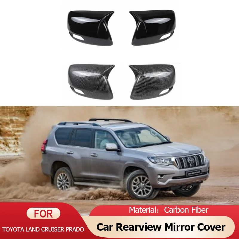 

for Toyota Land Cruiser Prado Lexus GX 400 J150 2010~2023 2x Carbon Fiber Car Rearview Wing Mirror Covers Caps Mirror Case Cover