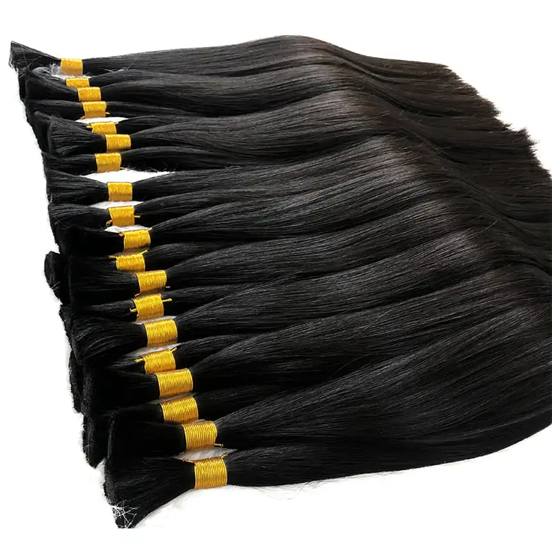 Pacotes maiorias do cabelo humano para trançar, extensões onduladas do cabelo louro, cabelo humano real de 100%, natural, nenhuma trama