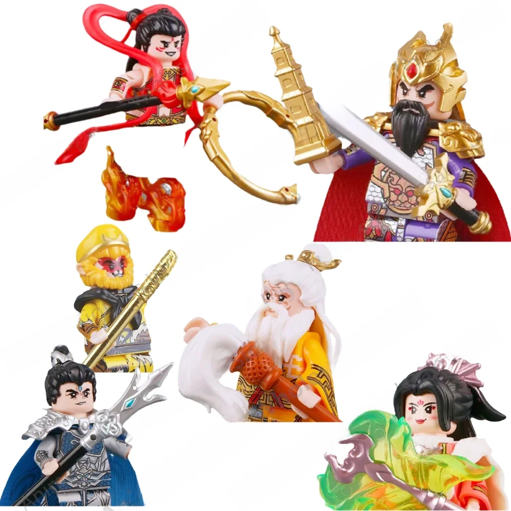 Neu die Reise in den Westen Anime Cartoon Block Mini alten Feuer Spielzeug Figuren montieren