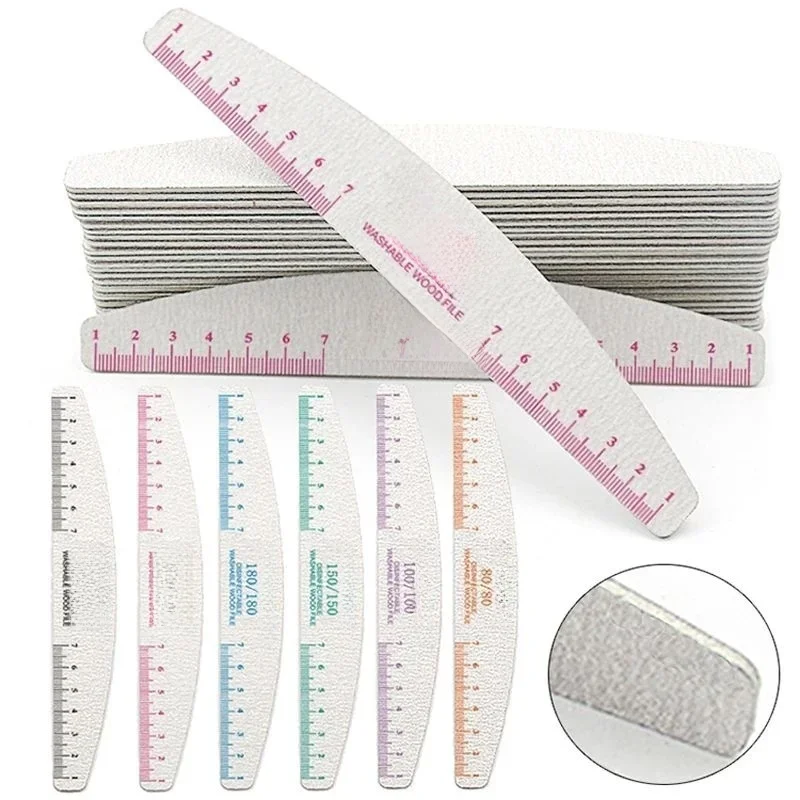 50szt Pilnik do paznokci Drewniany blok buforowy do pedicure Manicure UV Gel Nail Polish Pro Nail Files Sztuczne końcówki do paznokci Narzędzia — zdjęcie 2