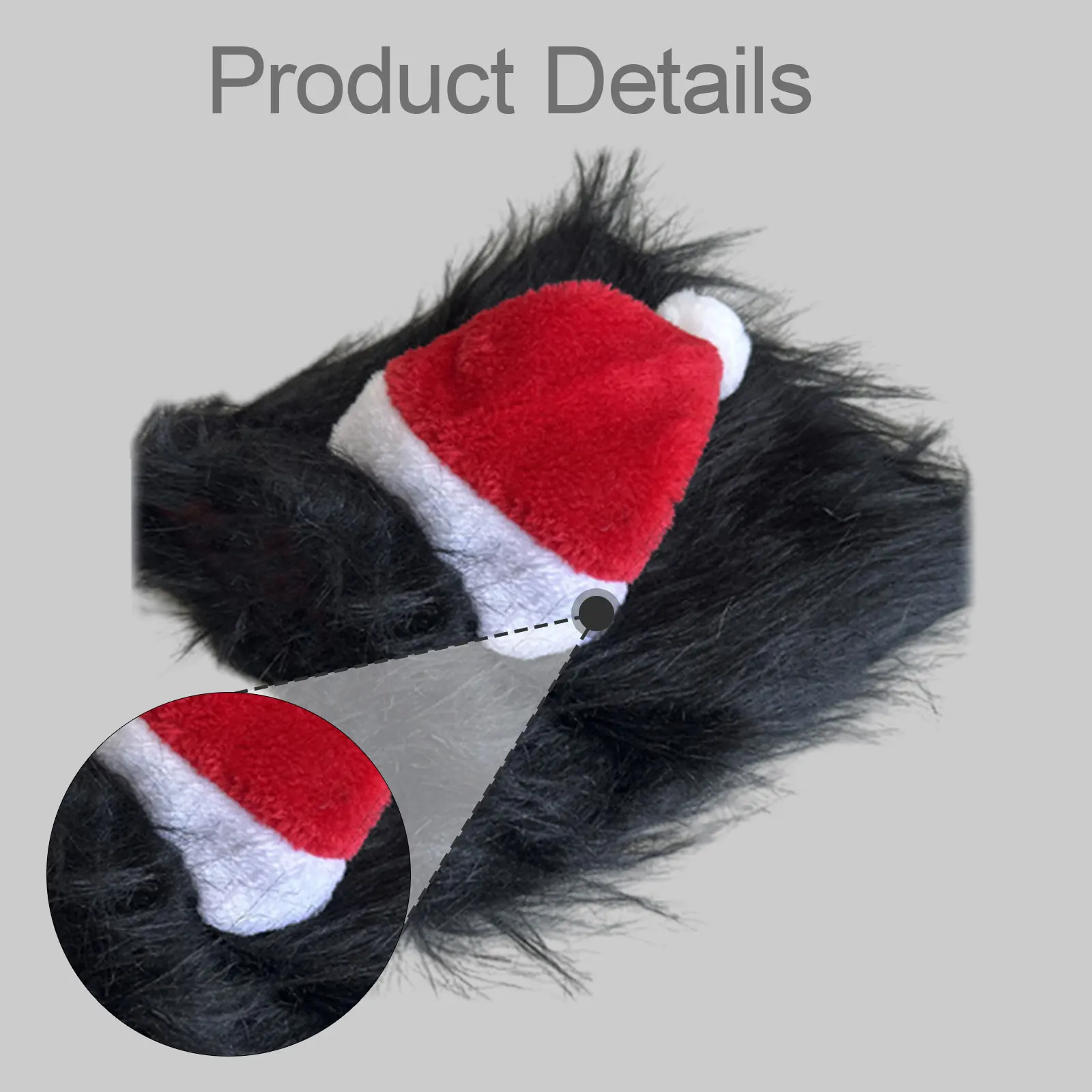 1 قطعة شعر مستعار الأسد مع قبعة عيد الميلاد مضحك لطيف أزياء الحيوانات الأليفة تصميم شريط حول ياقة الملابس المرنة لعيد الميلاد الكلاب غطاء الرأس الحيوانات الأليفة #5