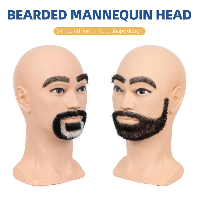 추안 상 남성용 실제 수염 연습용 수염 트리밍 모자 안경 디스플레이 마네킹 헤드 L30 시리즈