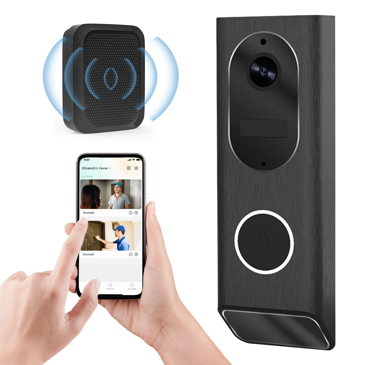 

AEEZO S7 1080P Wireless Video Doorbell Camera WiFi Smart Door Bell Smart Home Security Motion Detect Night Vision Intercom Bell