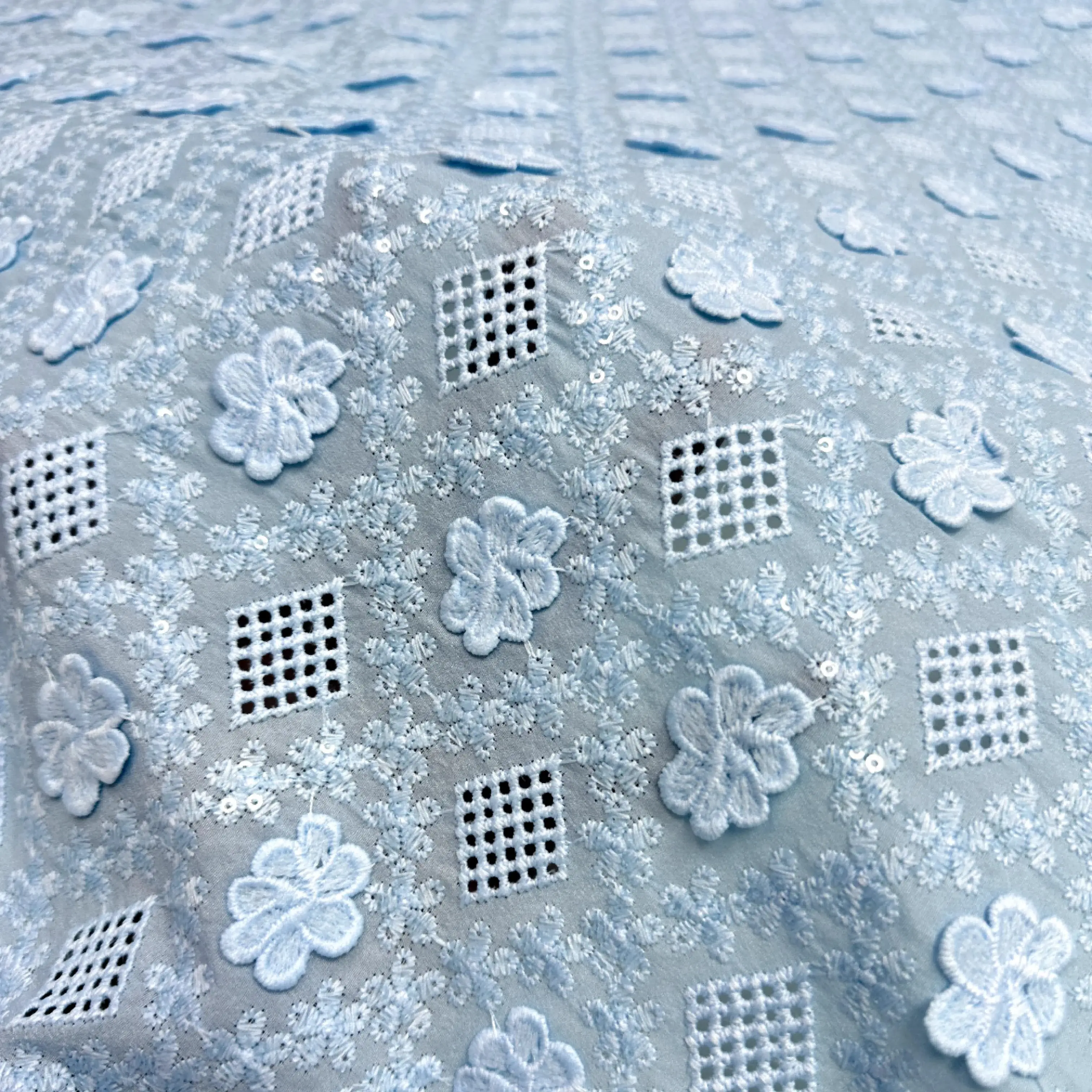 

Simple White milk silk guipure Lace fabric small Floral Embroidery austria 2025 high quality for diy sewing wedding dresses