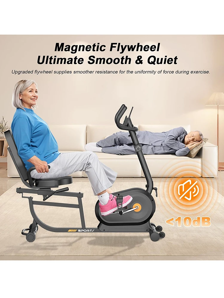 AliExpress GartistGO Health & Fitness Recumbent Exercise Bike for Home Use, Magnetic Indoor Cycling Machine for Adult/Seniors, Stationary Bike with Quick Adjust Cushioned Seat, Indoor Home Workout Equipment