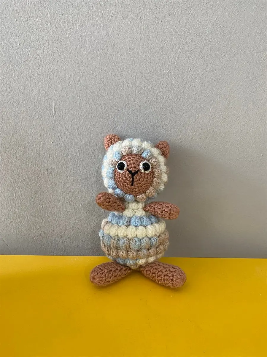 Cordero marmoleado Amigurumi hecho a mano, 16 cm