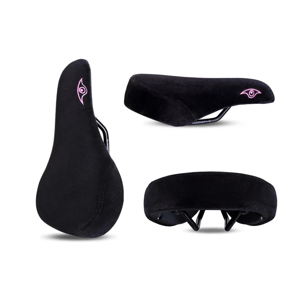 AliExpress Funsea Bicycle Accessories Wheelie Stunt Bike Seat for Girl Female Cycling Flannelette Surface 8mm Rail Embroidery Pink Logo