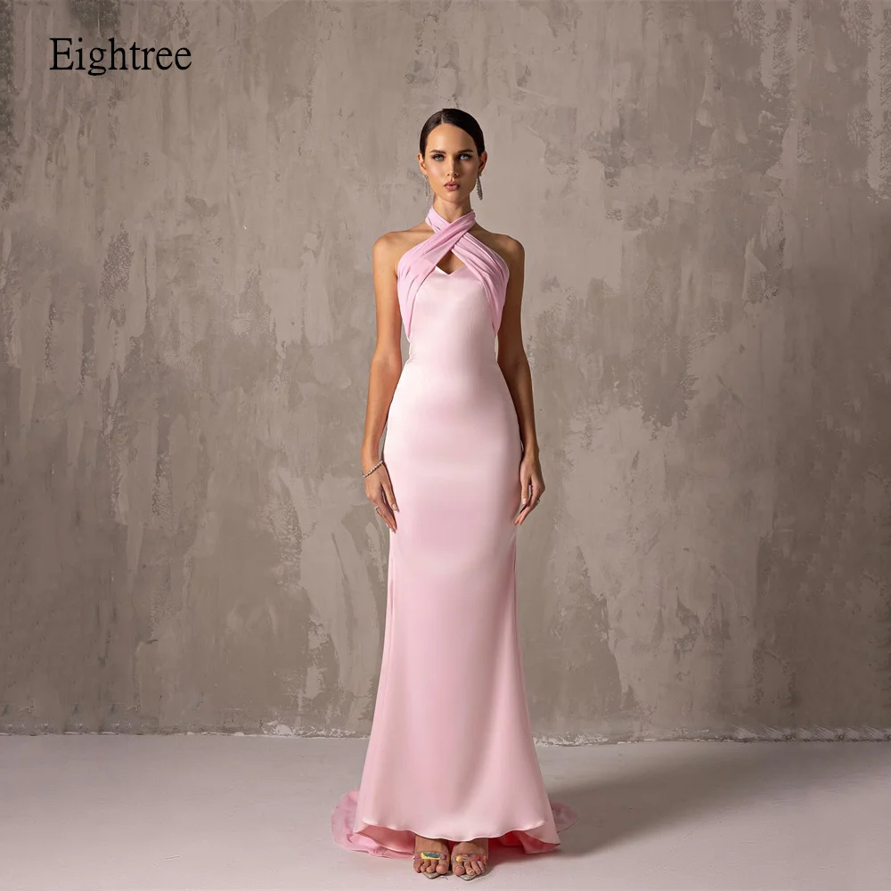 

Eightree Pink Mermaid Formal Prom Gowns Sweetheart Neck Evening Dress Backless Women Party Dresses Vestidos de gala Customized