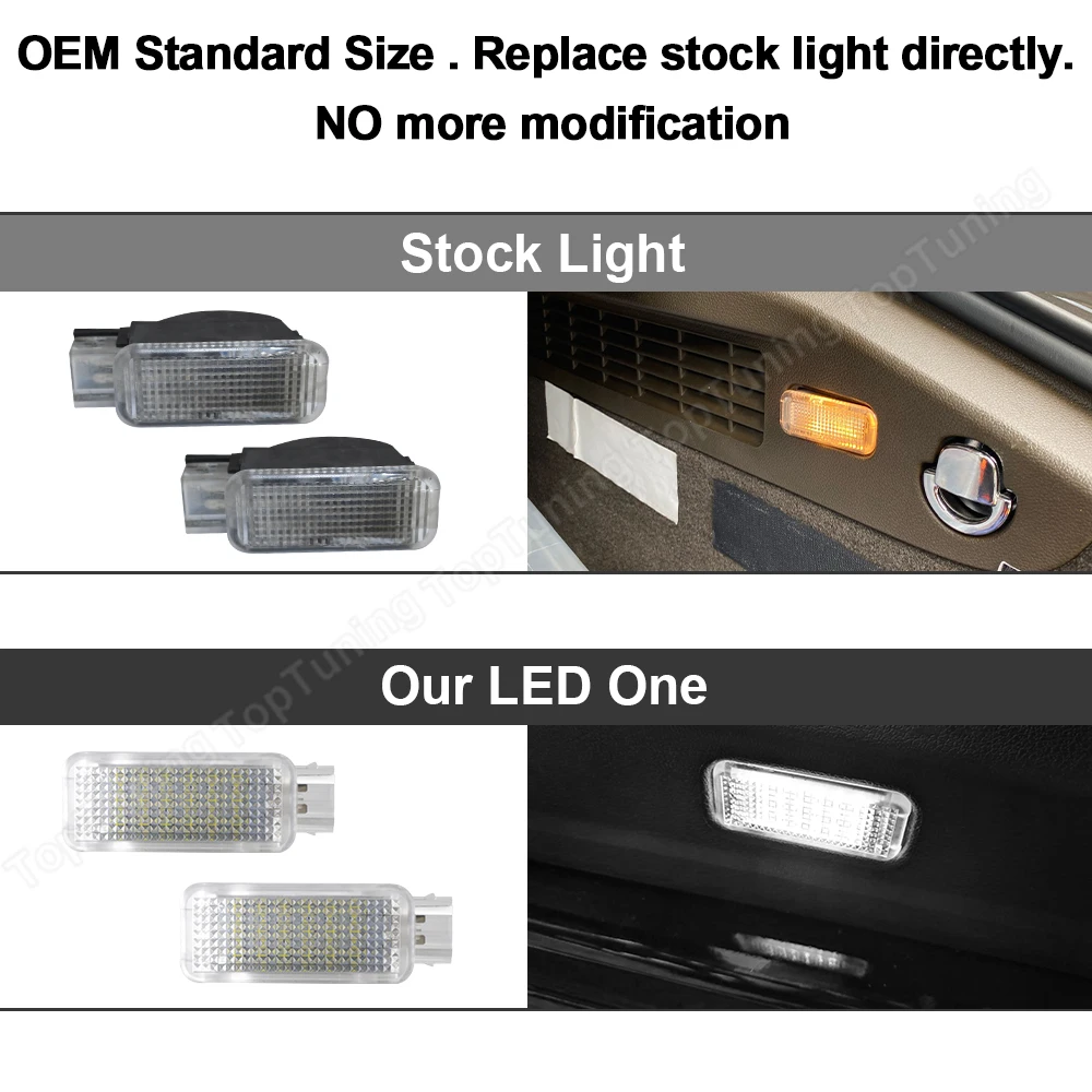 For Skoda Octavia Mk2 Mk3 Fabia Superb LED Trunk Interior light Courtesy Door Footwell Lamp For Audi A1 A2 A3 A4 B6 B7 B8 A5 A6