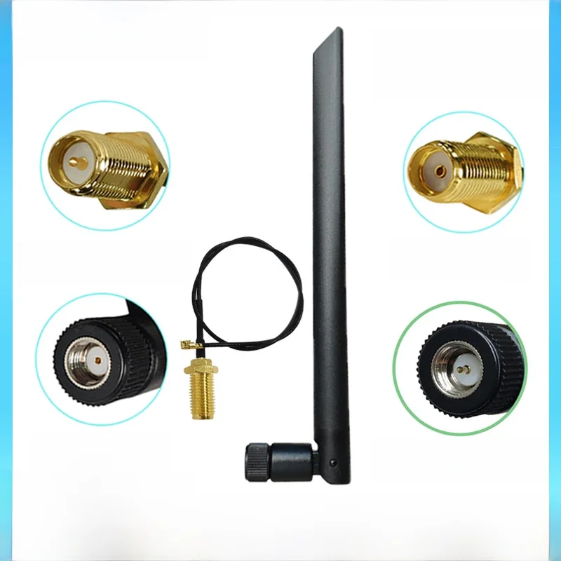 Antena 868 MHz 915 MHz do złącza lora pbx 5dbi RP-SMA GSM 915 MHz 868 antena antena 21 cm SMA męski /u.FL kabel pigtailowy — zdjęcie 2