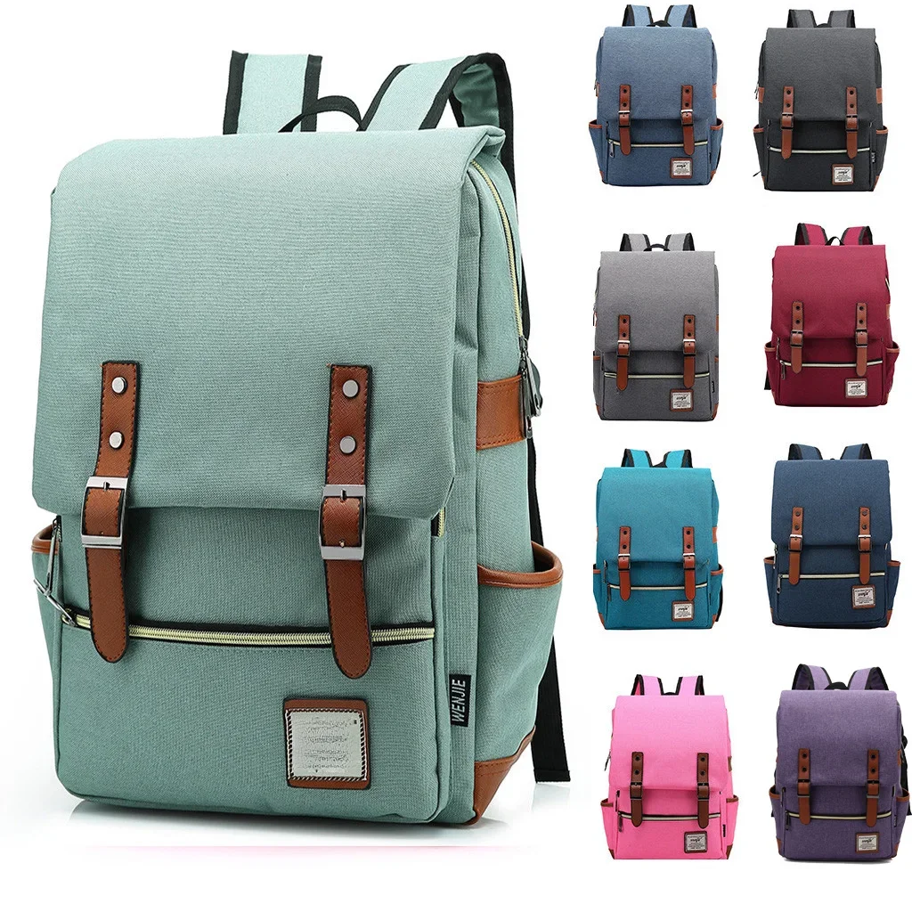 Vintage 16-calowy plecak na laptopa Kobiety Torby płócienne Mężczyźni płócienne plecaki podróżne Retro Casual Bag Torby szkolne dla nastolatków — zdjęcie 2