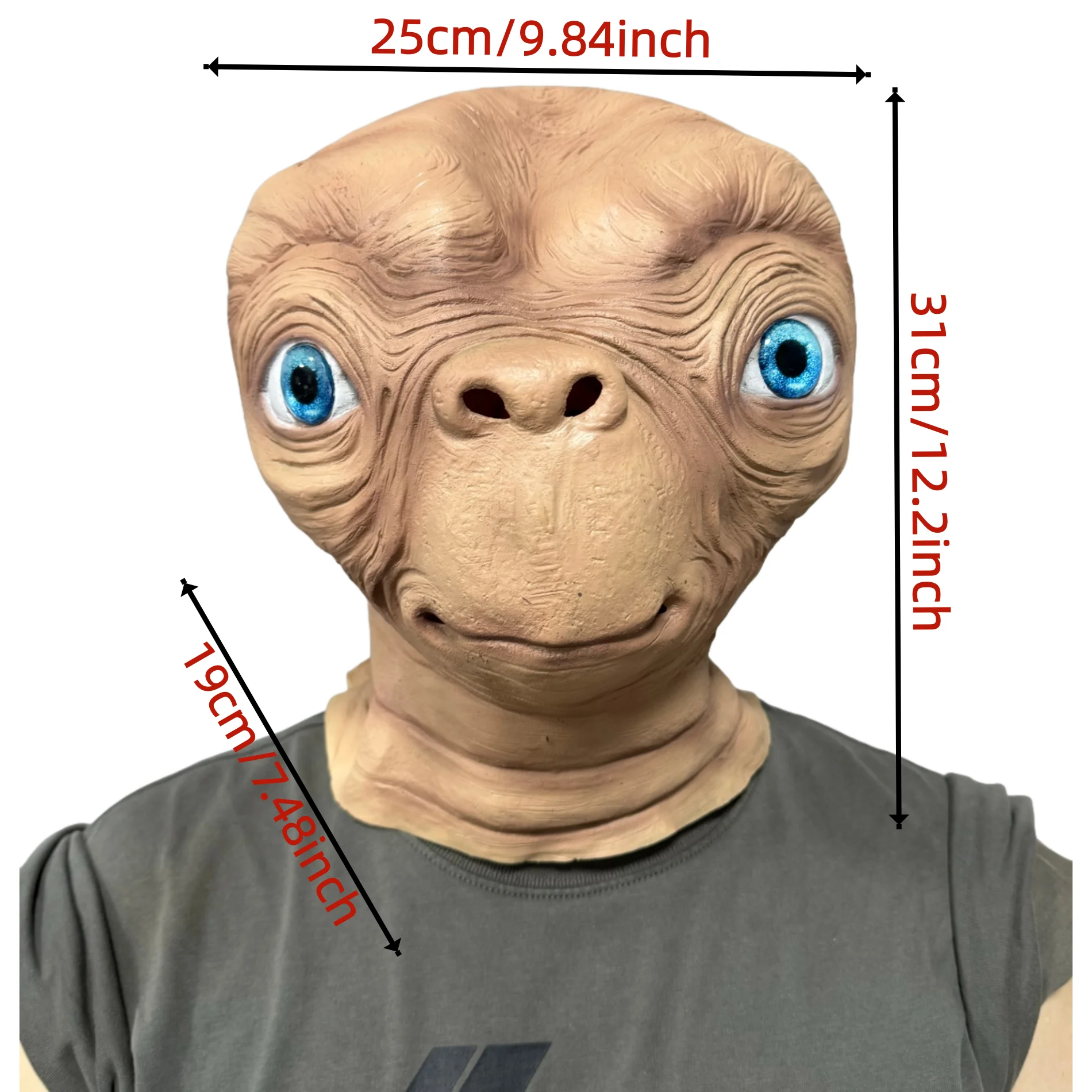 Realistic Alien ET Full Head L - огляд і ціна Latex Alien Mask Realistic